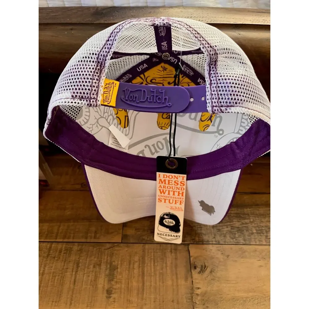 VON DUTCH Purple Gold Trucker Hat Unisex Adult NWT